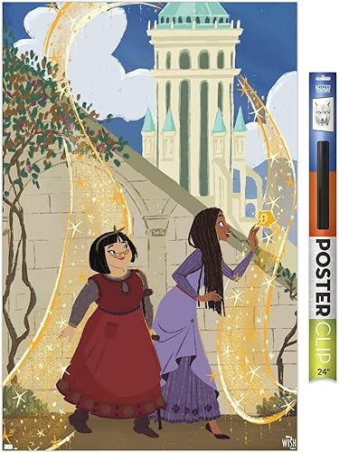 Trends International Disney Wish - Póster de collage de 3 (Friends), póster de pared, 22.37 x 34.00 pulgadas, paquete de póster y clip prémium