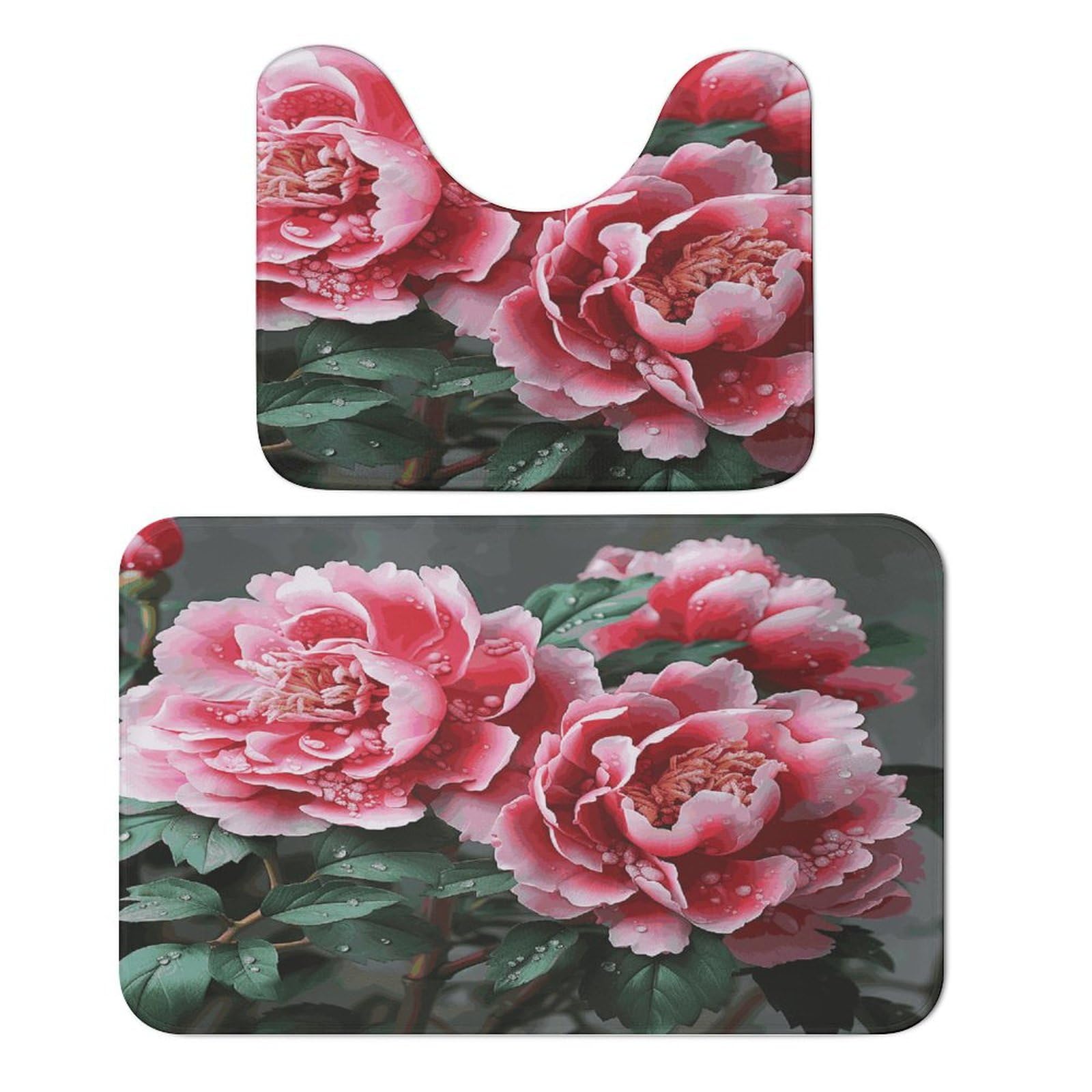 Tapis de sol en velours corail pivoine absorbant et ultra doux pour la maison