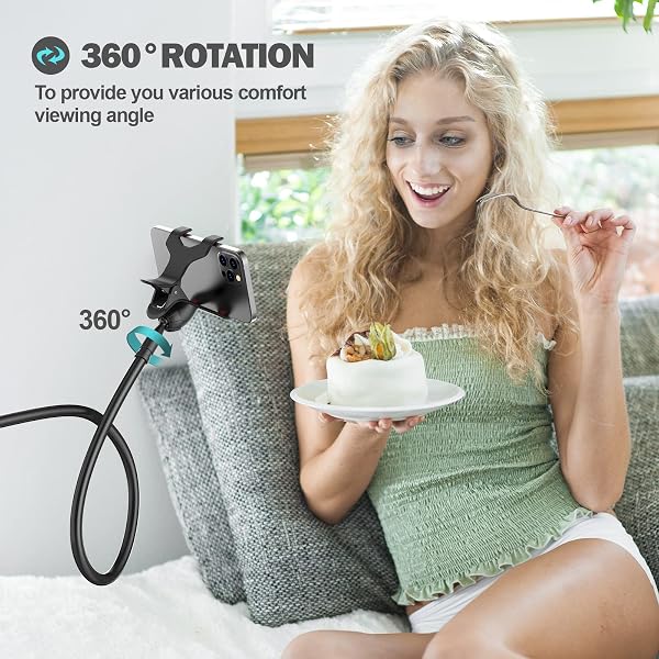 Gooseneck Phone Holder for Bed, Flexible Lazy Arm Cell Phone Stand Holder 360 Adjustable Clamp Bracket Mount Desk for iPhone 14 Pro Max Plus 13 12 Pro Max Mini 11 Pro Xs XR X 8 Samsung S22 S21 - 3