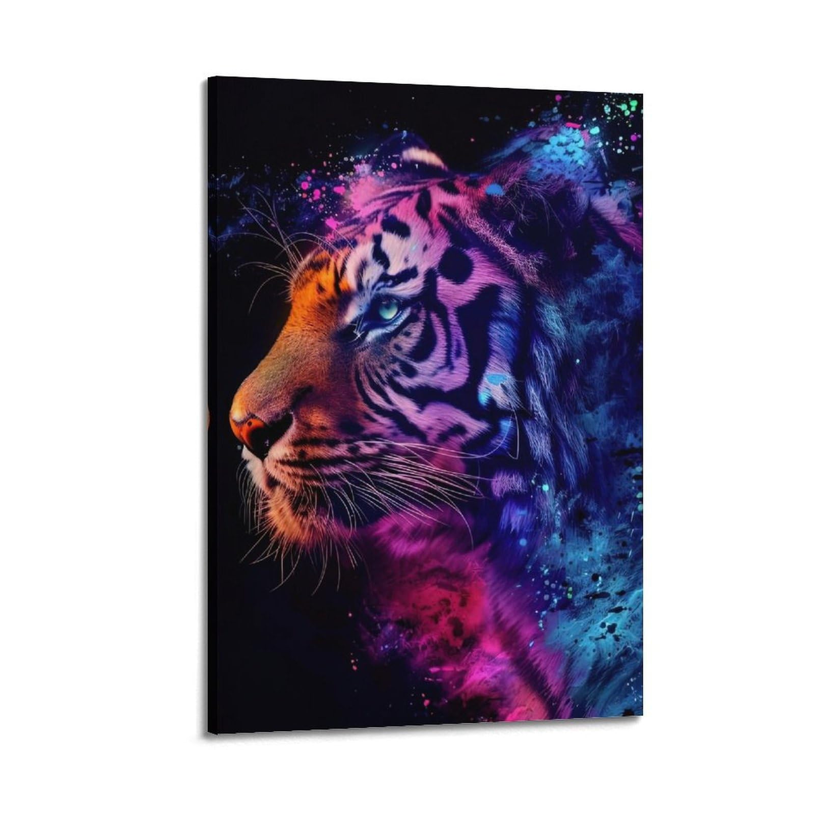 ZSZWHJ Animal Poster Tiger in The Dark Poster Decorative Painting Canvas Wall Posters And Art Picture Print Modern Family Bedroom Decor Posters 24x36inch(60x90cm)