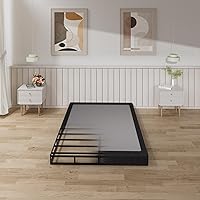 Vista 11 de Tyndall Base de colchón con base de colchón con marco de metal resistente, sin ruido, fácil montaje, antideslizante, color negro