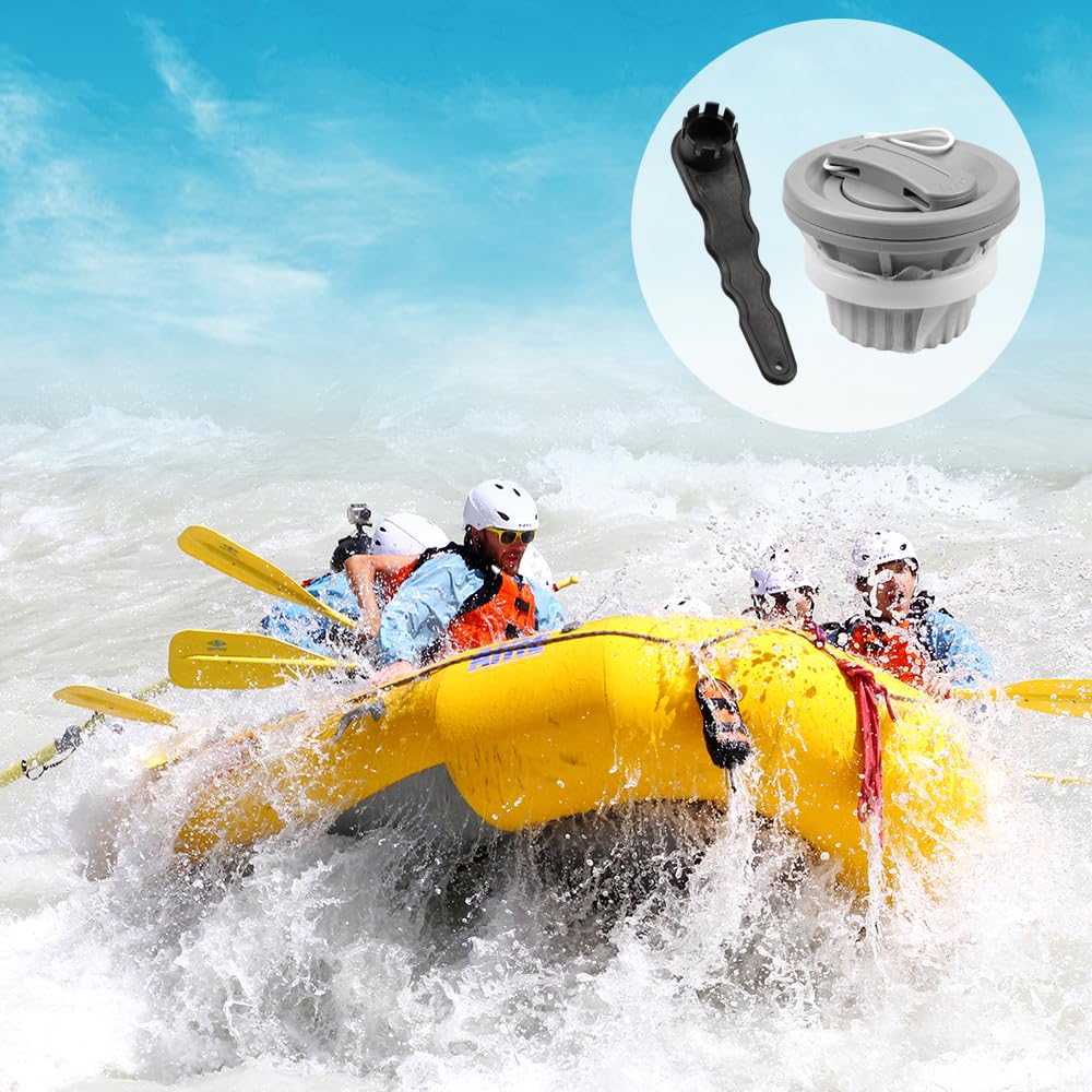 Boots Luftventil,Schlauchboot Luft Ventil,PVC Luftventil Doppelt mit Luftventil Schlüssel für Schlauchboot,Kajak,Aufblasbares Boot,Floß