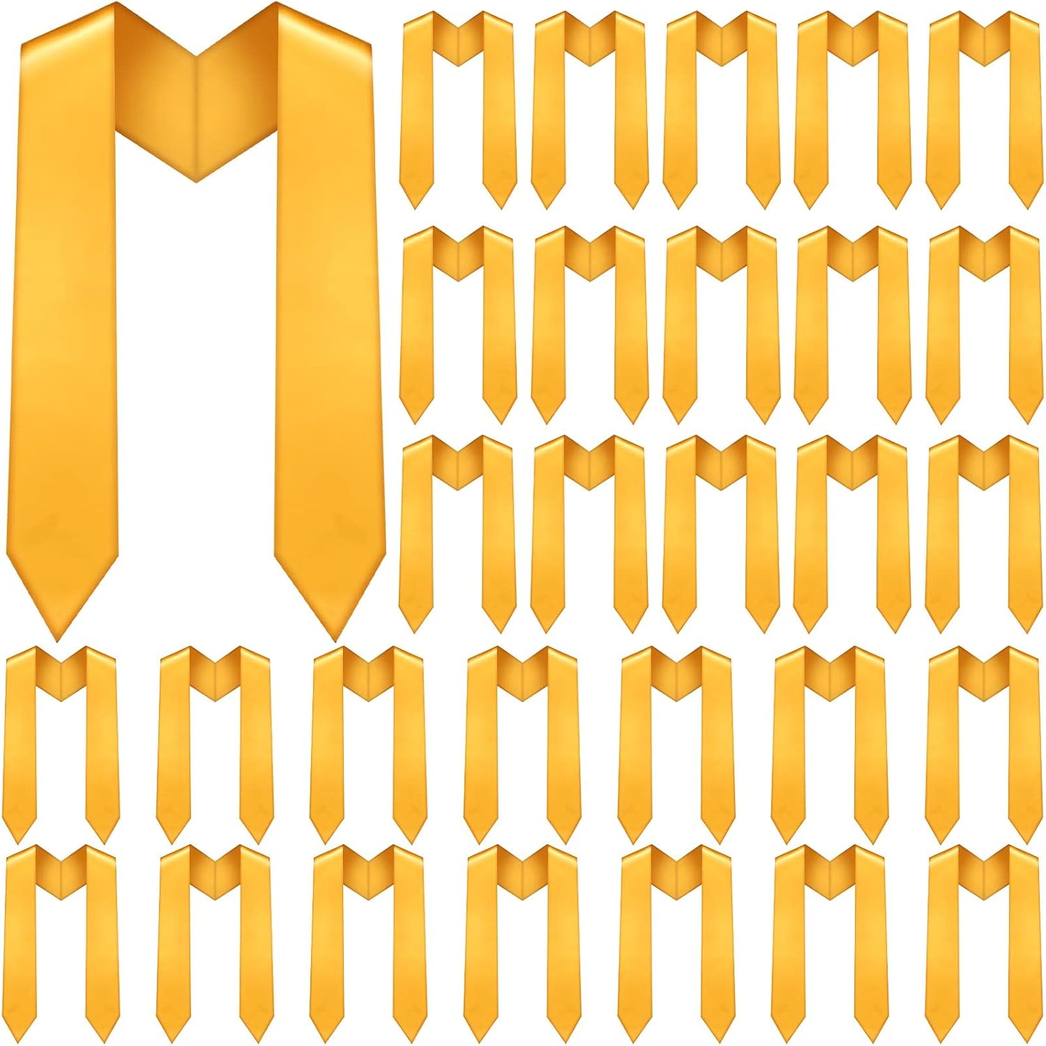 Sureio 30 Pcs 51" Unisex Kindergarten Plain Graduation Stole Bulk Preschool Graduation Sash Class of 2026 for Kids Grad Gifts