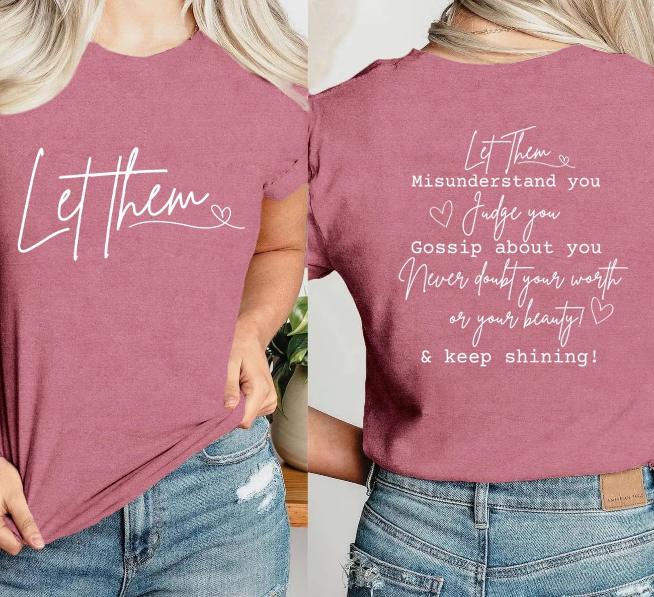 LBP Let Them Shirt for Women Mental Health T-Shirt Inspirational Tees Motivational Tops - Image 3