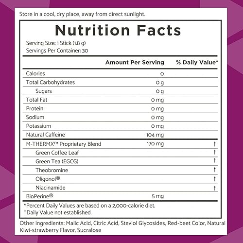 Miniatura 2 de Deliciosa bebida de kiwi y fresa SLIM Stik para el control del apetito, baja en calorías, 30 unidades