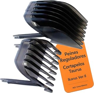 RO Linea Blanca ® Juego De Peines Reguladores 3-21 Mm Para Cortapelos Compatible Con Taurus Ikarus Ver II Ikarus Premium Ver II HC-0100 Ver III HC-0200 9GG Recambio Ajustable Montaje Facil Firme