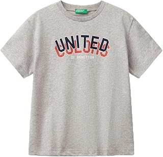Erkek Çocuk Antrasit Benetton Logo Baskılı T-Shirt
