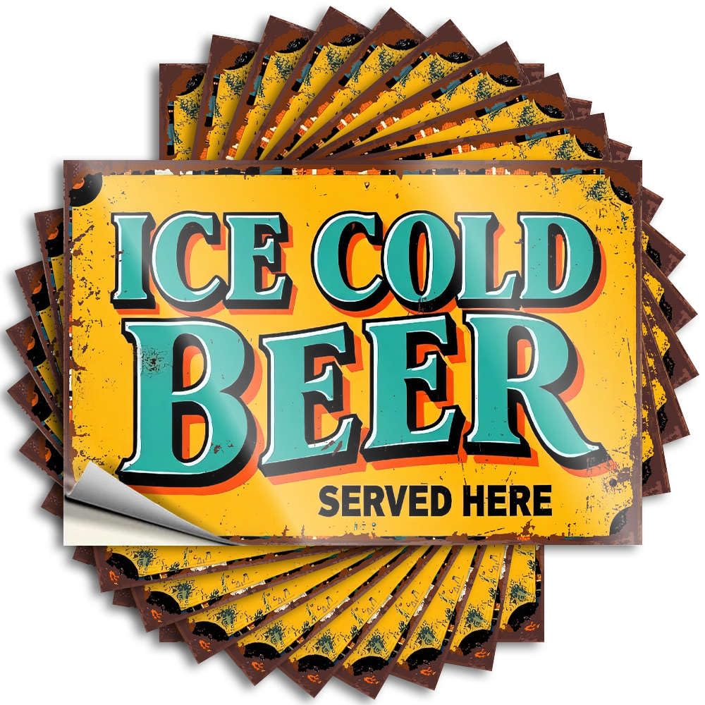 Fzfn Girls Colour Tattoos Funny House Decor Feminist Door Ice Cold Beer Served Here. - Scratch Resistant Stickers(6X9cm)