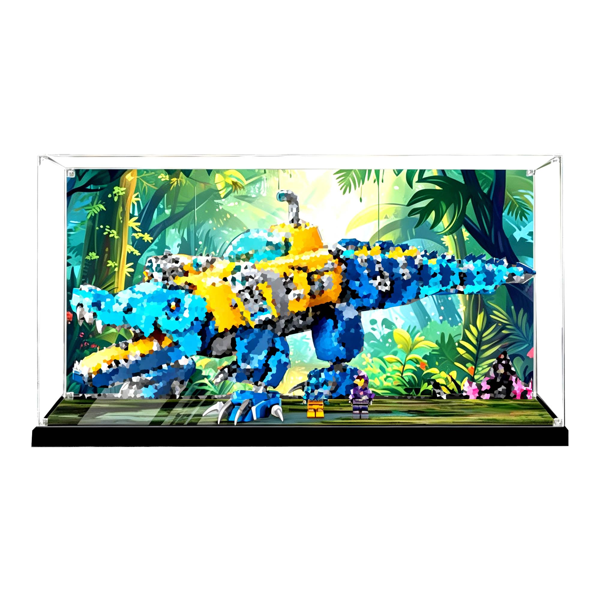 Dustproof Clear Showcase, Fits for Le-go 71512 Submarine Sets (Background C)