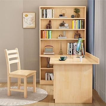Reversible L Shaped Desk with Hutch, Modern Study Writing Desk Corner Desk L Shaped Computer Desk with Storage Shelves