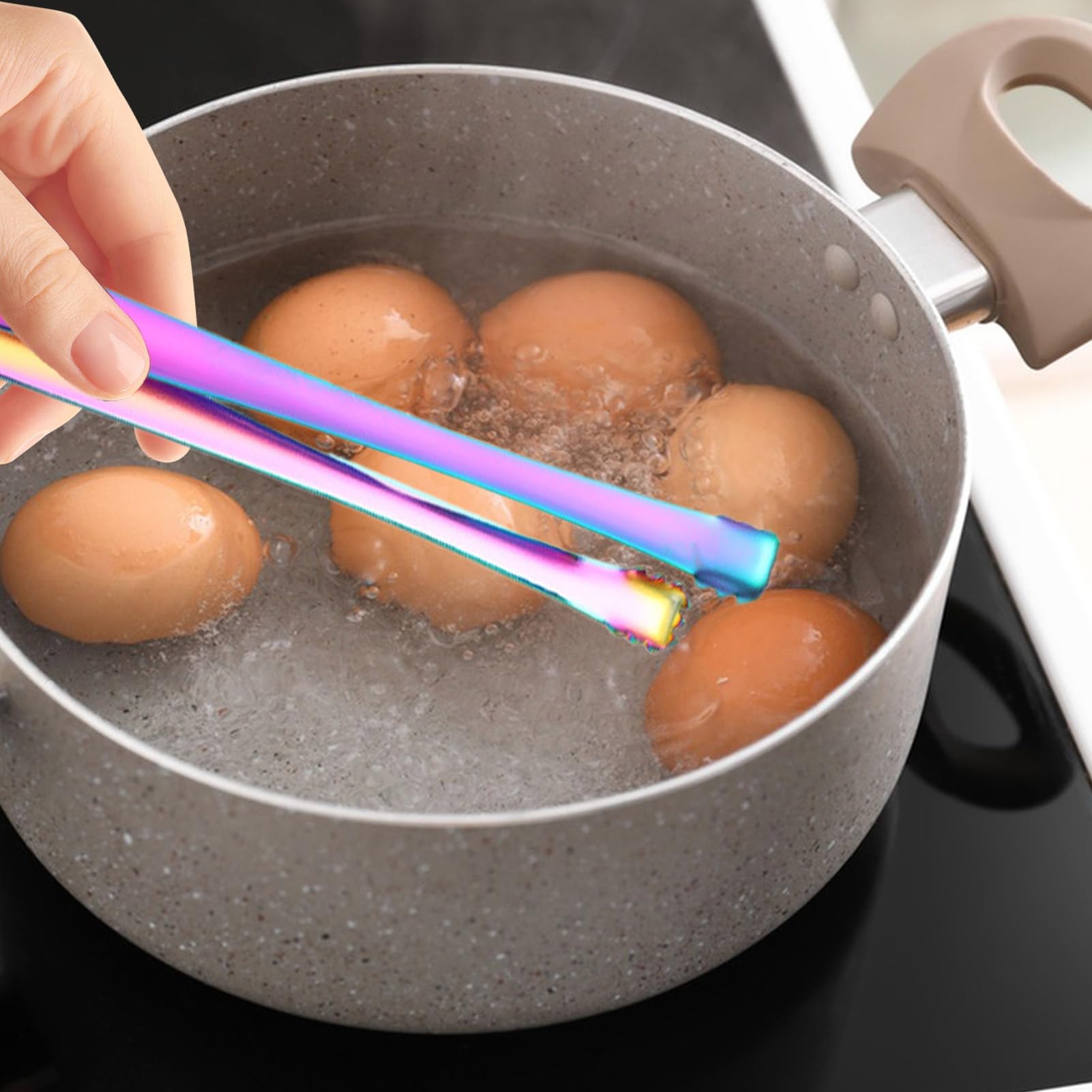 Egg Chalaza Removal Tongs, Toothed Design Eggshell Fragment Membrane Remover Tong, Stainless Steel Kitchen Tong, for Cooking Food Cake Bakers Pastry Chefs