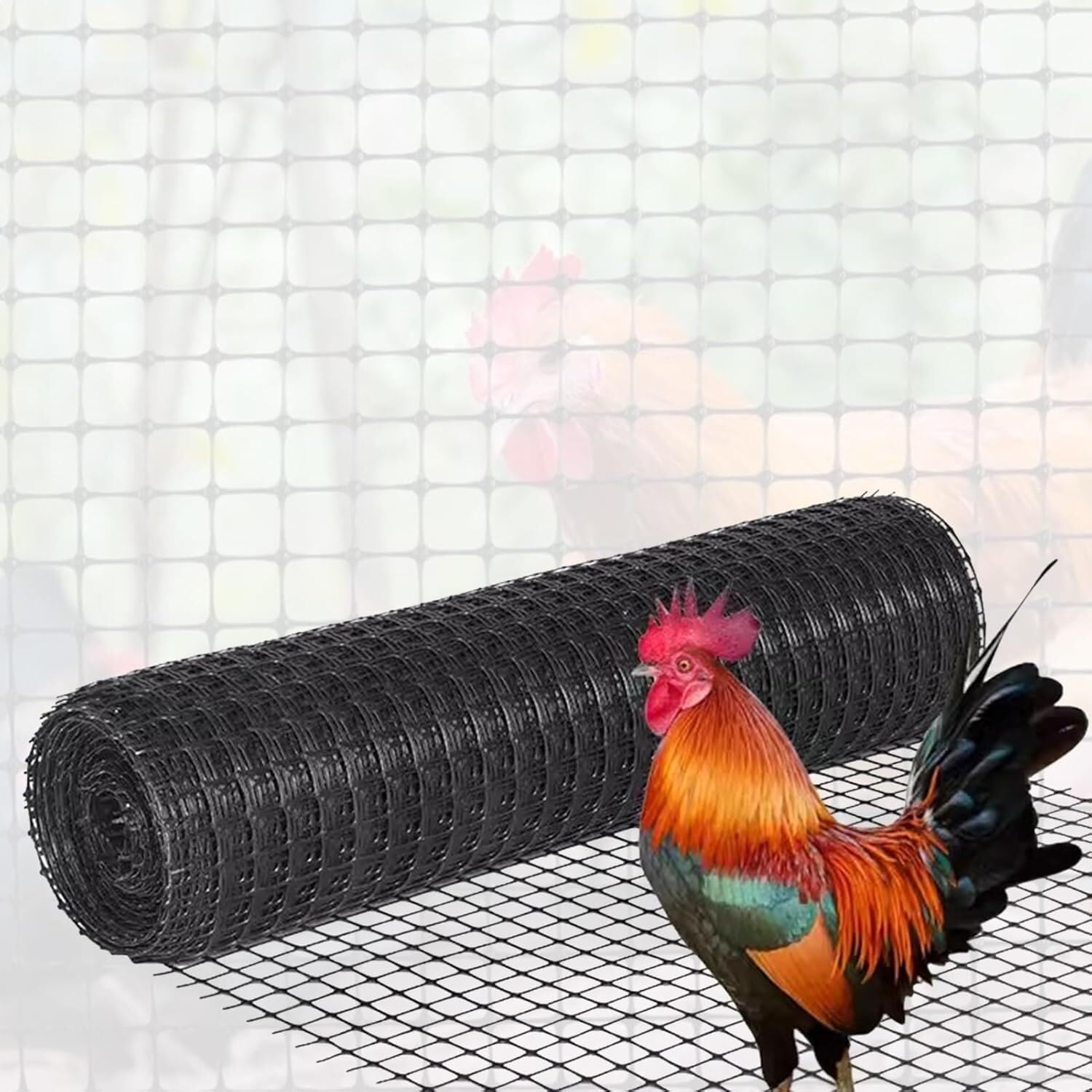 TIST Plastic Wire Mesh Roll Black Construction Barrier Mesh Poultry Farming Fence Garden Fence Roll for Snow/Deer/Chicken Safety(1.3x10m/4.26x32.8ft)