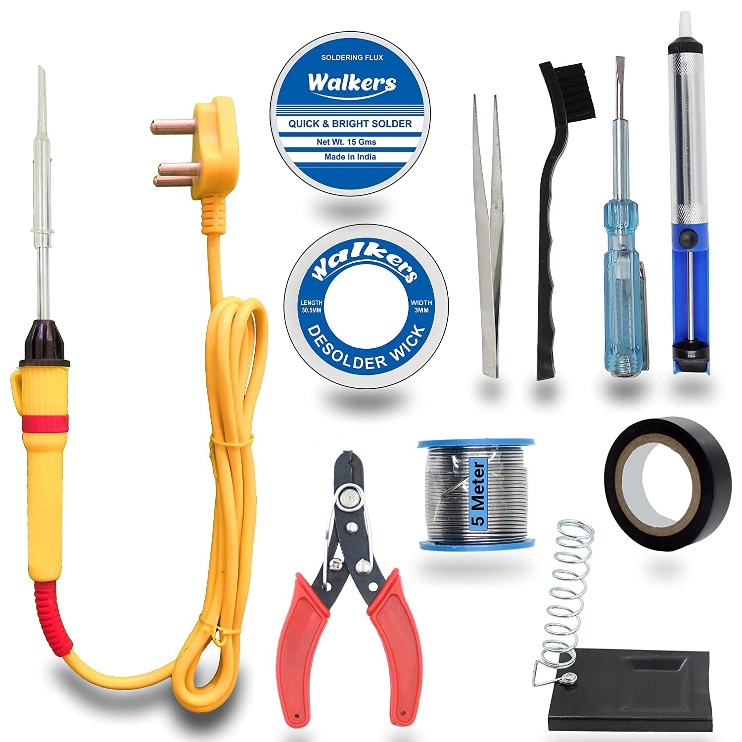 Walkers Electronic Gadget New 11 Items New Mobile Soldering and Desoldering Equipment Tool Machine Combo Kit Set with Flux Paste and Wire 25 W Simple (Flat Tip) (B09K4K92PP) Amazon Price History, Amazon Price Tracker