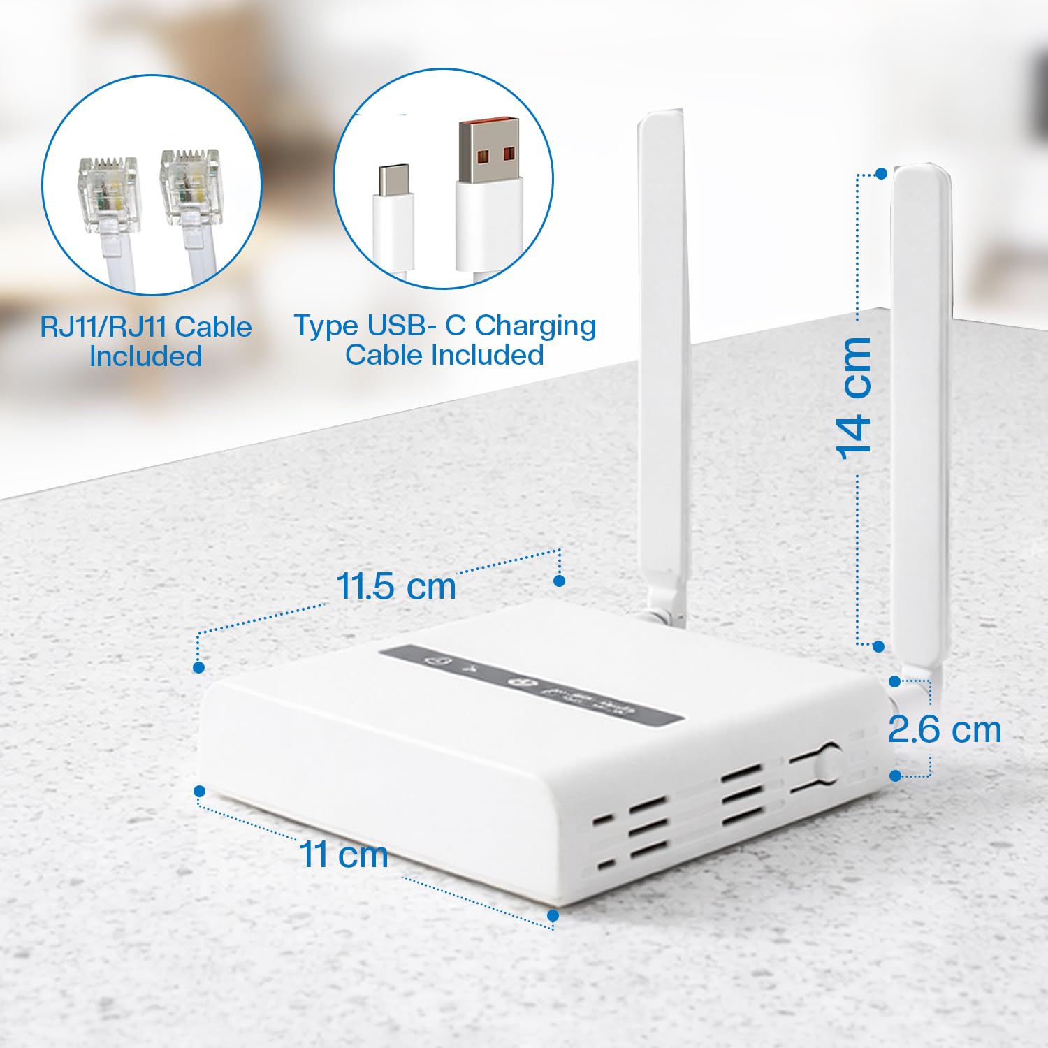 Geemarc CL2000 Connecteur Téléphone Fixe Réseau Mobile 4G Point d'Accès WiFi