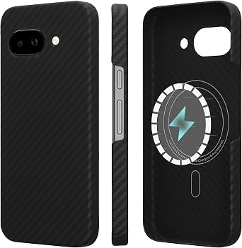 kalibri Ultra Thin Phone Case for Google Pixel 9a Case - Aramid Fibre Ultra Lightweight Mobile Phone Case - Scratch Resistant - Compatible with MagSafe - Black