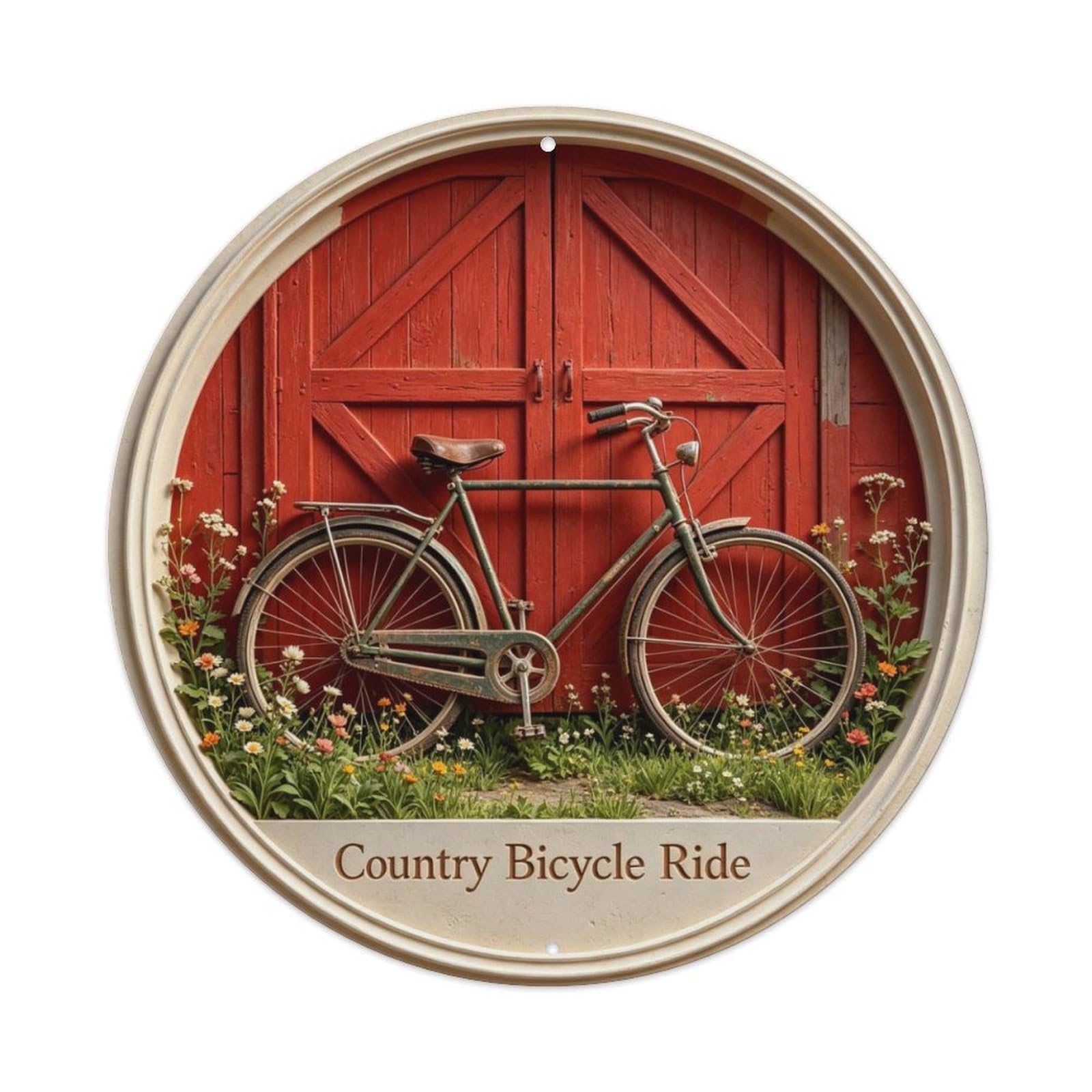 Country Bicycle Ride Metal Tin Sign Plaque