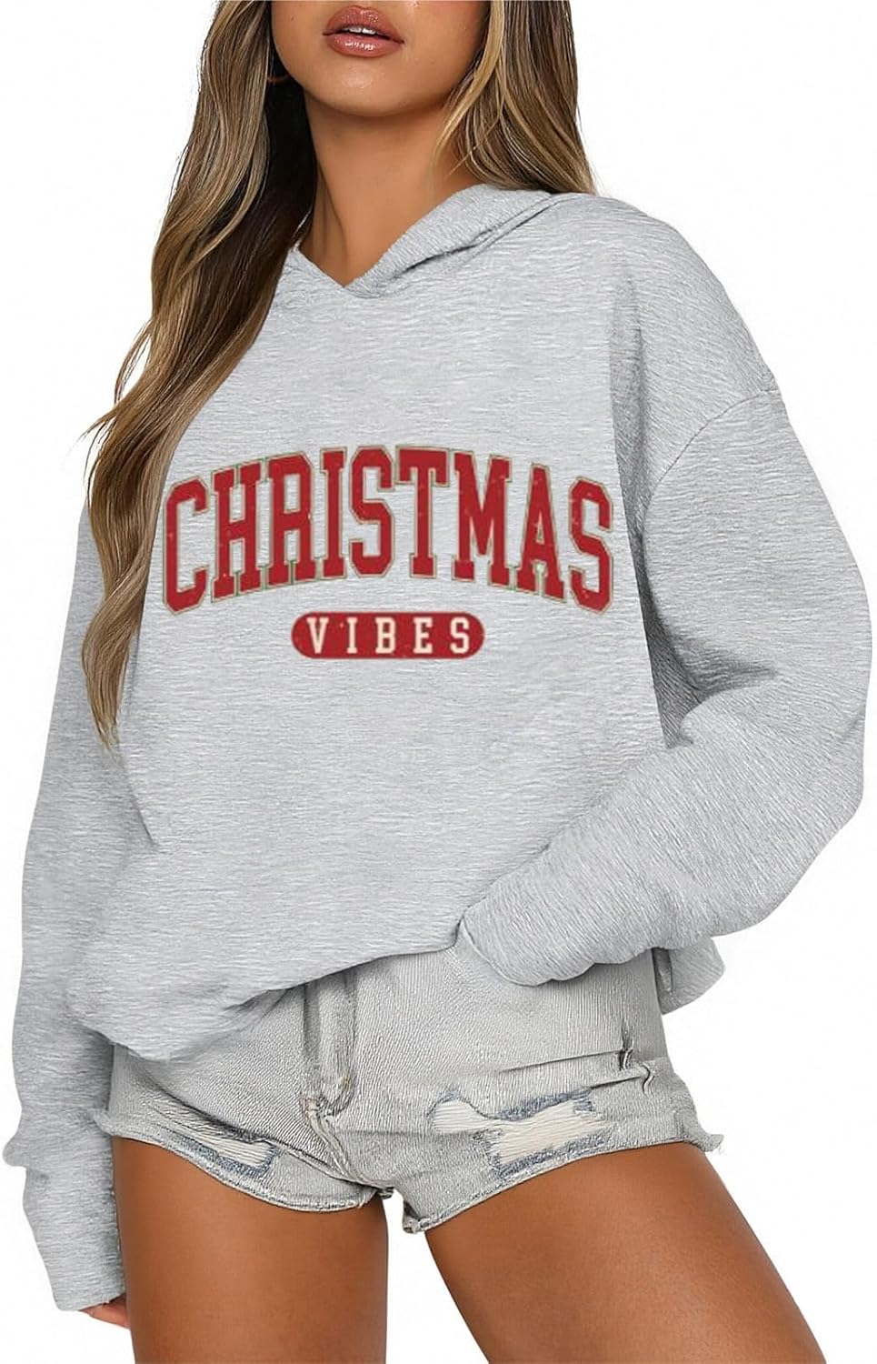 December 25 Hoodies for Women Vintage Christmas Sweatshirts Trendy Long Sleeve Crewneck Shirt Winter Holiday Tops