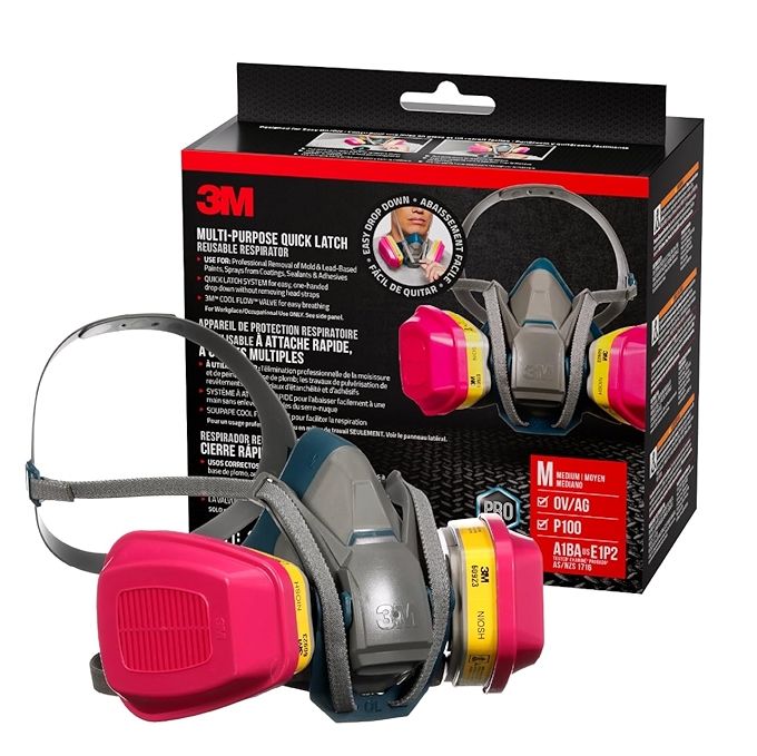 3M Pro 快速扣半面罩可重复使用防毒口罩套装