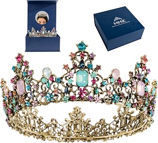 Baroque Vintage Birthday Crown, Crowns and Tiaras for Women, Queen Crown for Women, Princess Crown Headband for Prom, Christmas, Halloween, Birthday, Party. (Multicolored Crowns)