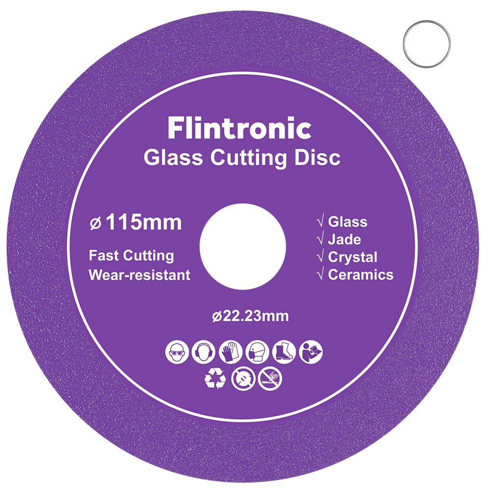 Flintronic Glass Cutting Disc, 1PC 115mm Diamond Saw Cutting Blade Angle Grinder Glass Tile cutting And Polishing