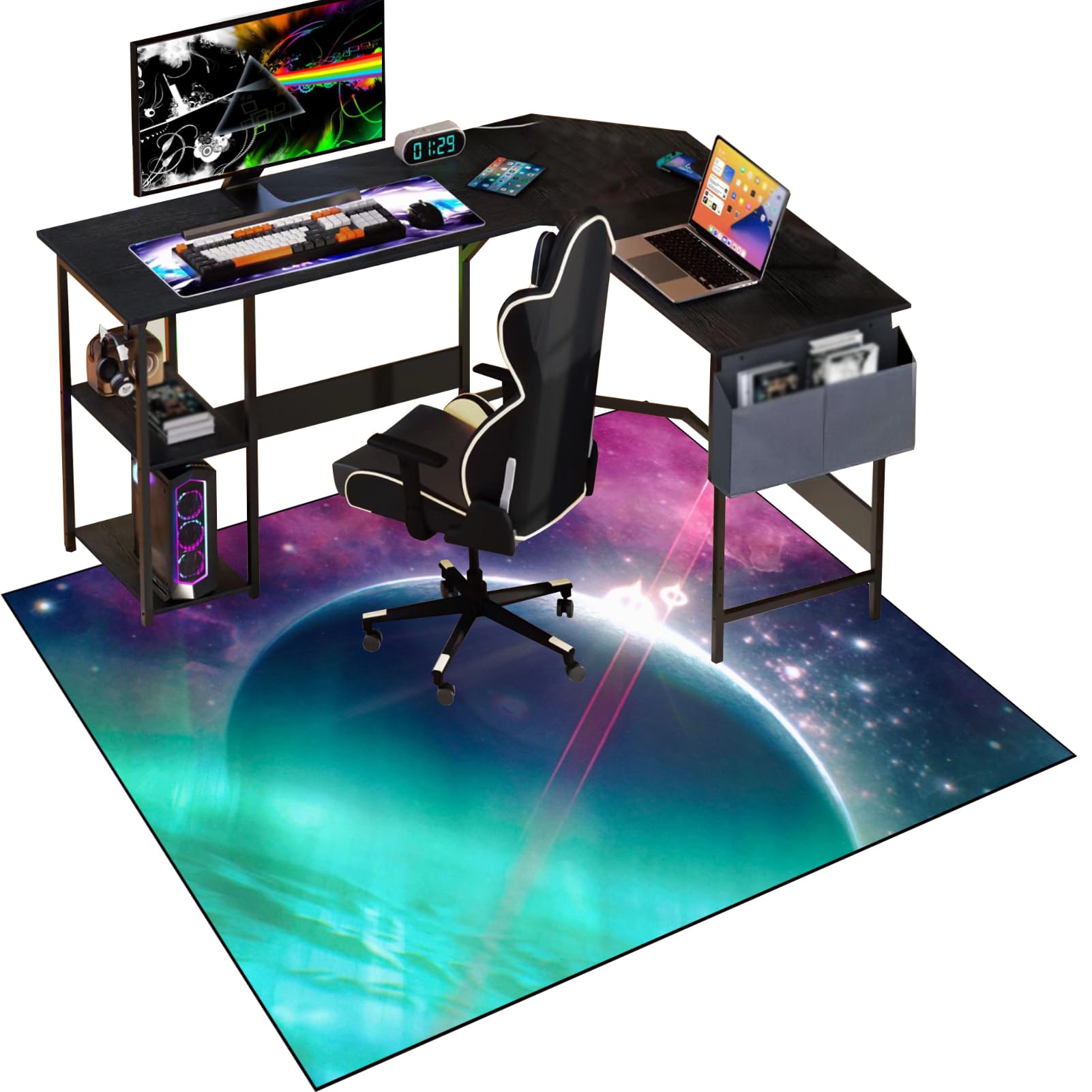 Office Gaming Chair Mat for Hardwood Floor, 150 x 180 cm Desk Chair Mats, Hard Floor Protector Mat for Office Chair, Non-slip Gaming Chair Mat for Wooden Floors, Computer Chair Rug for Home, Office