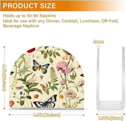 Miniatura 3 de Servilletero de mesa de flores y mariposas, servilleteros acrílicos para baño, servilletero, soporte vertical para mesa y encimera de cocina