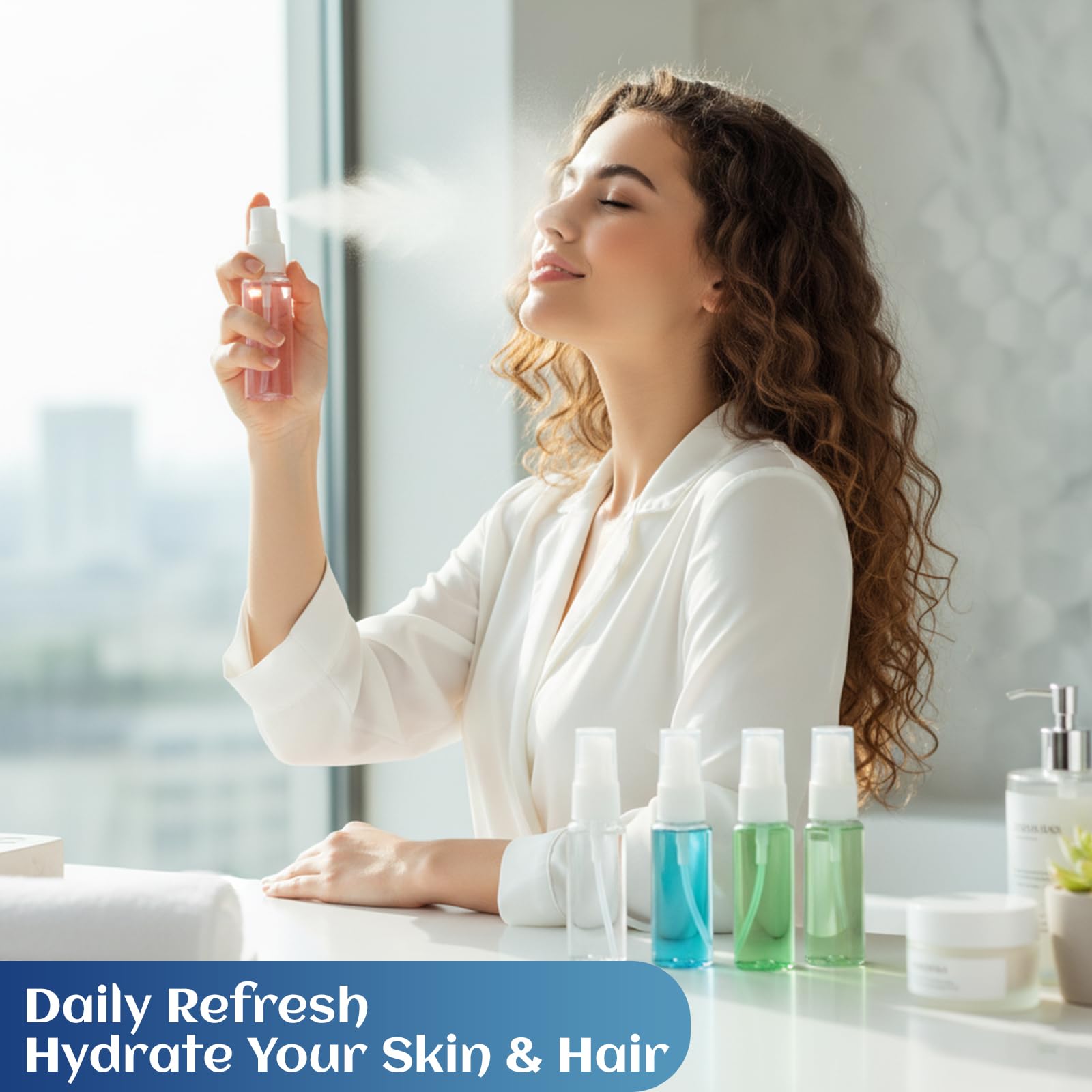 4 Pezzi Flaconi Spray, 100ml Bottiglia Spray, Riutilizzabile Tomizzatore Bottiglia di Profumo in Plastica, Trasparente Flacone Spray,Mini Flaconi Spray Vuoti, per Liquido Viaggio Cosmetico
