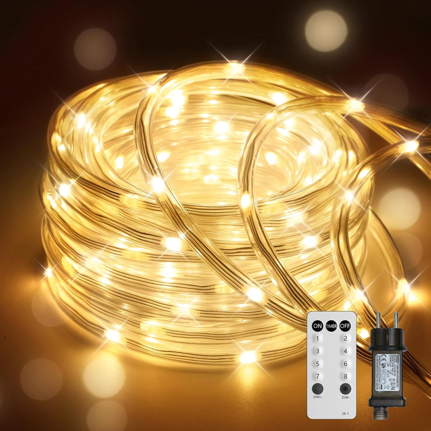 LED Tube 30 m 700 LEDs Fairy Lights Outdoor Light Tube Outdoor IP67 Waterproof 8 Modes Dimmable Remote Control Timer Warm White Light Tube Outdoor for Outdoor Party Wedding Christmas Decorative Light-image-43