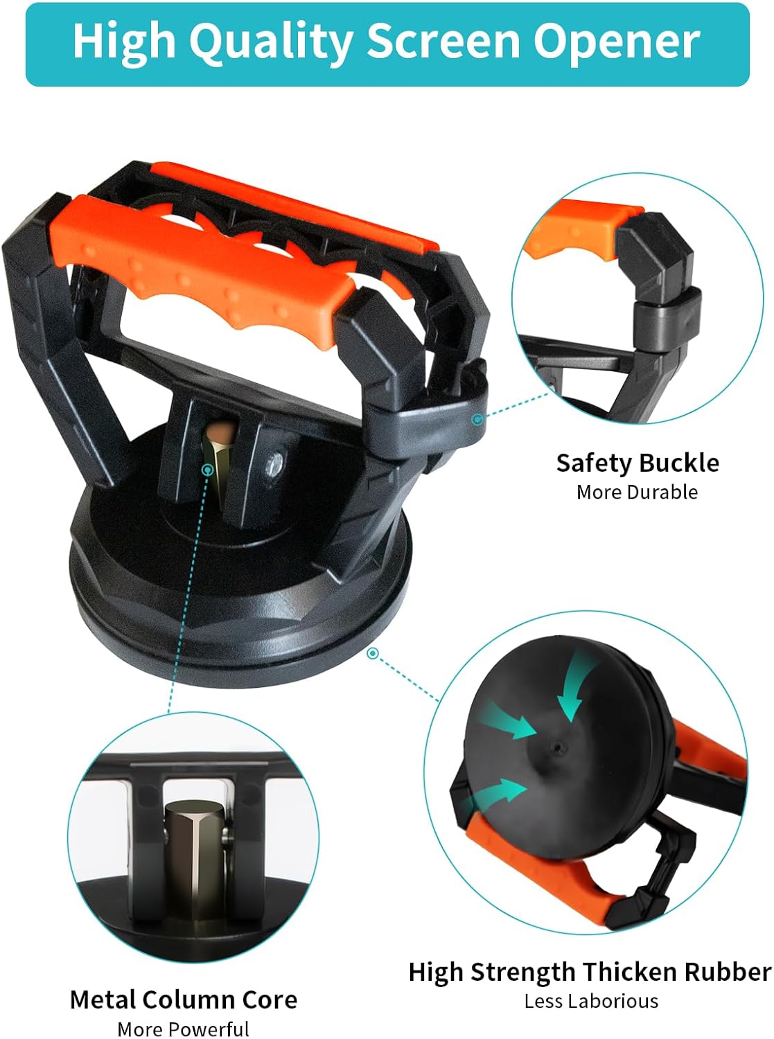 Electronics Screen Opening Kit for Mid-Size: Extra-Large and Stronger Anti-Slip Suction Cup for iPad & Laptop, Spudger & Step-by-Step Guide Included