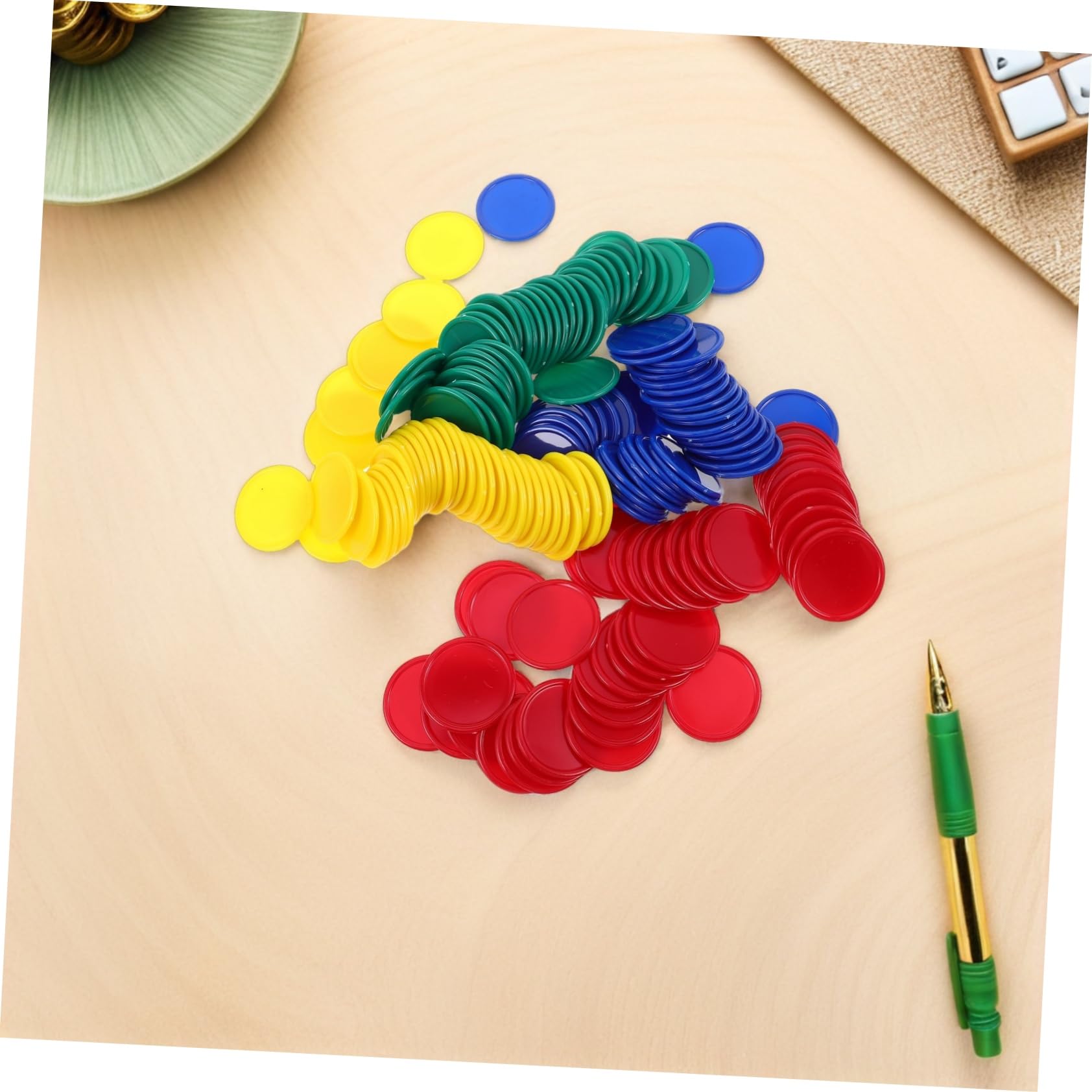 Fichas de Bingo de Plástico Diseño Portátil y Apariencia Realista 160 Piezas para Juegos Educativos y Recompensas Aula para Estudiantes y Niños