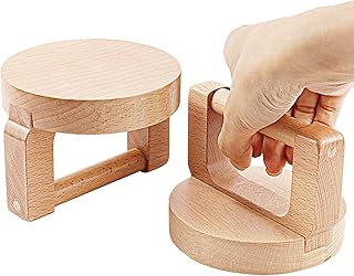 Block Printing Baren, 4 Inch Bamboo and Wood Baren for Printmaking, 2Pack Smooth Varnished Bottom Baren Ideal for Block Printing, Linocut, Crafting, Scrapbooking