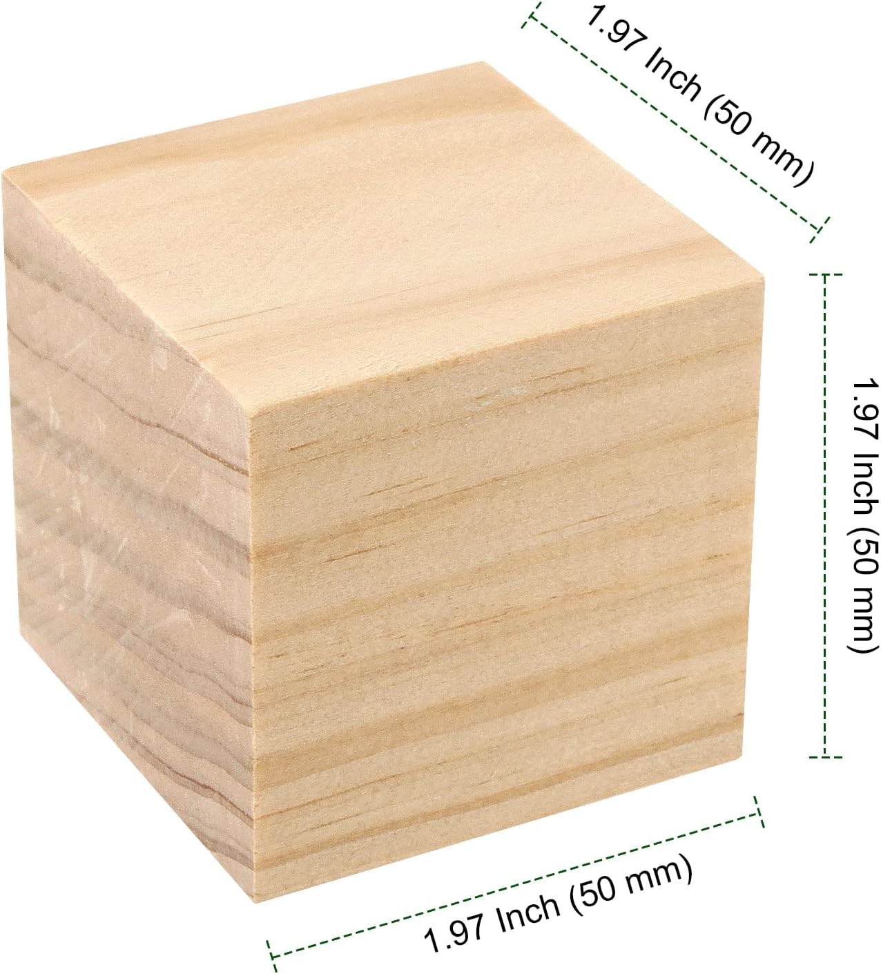 PINGEUI 70PCS 2 x 2 x 2 Inches Wooden Cubes, Unfinished Wooden Blocks, Small Solid Square Wood Craft Blocks for DIY Projects