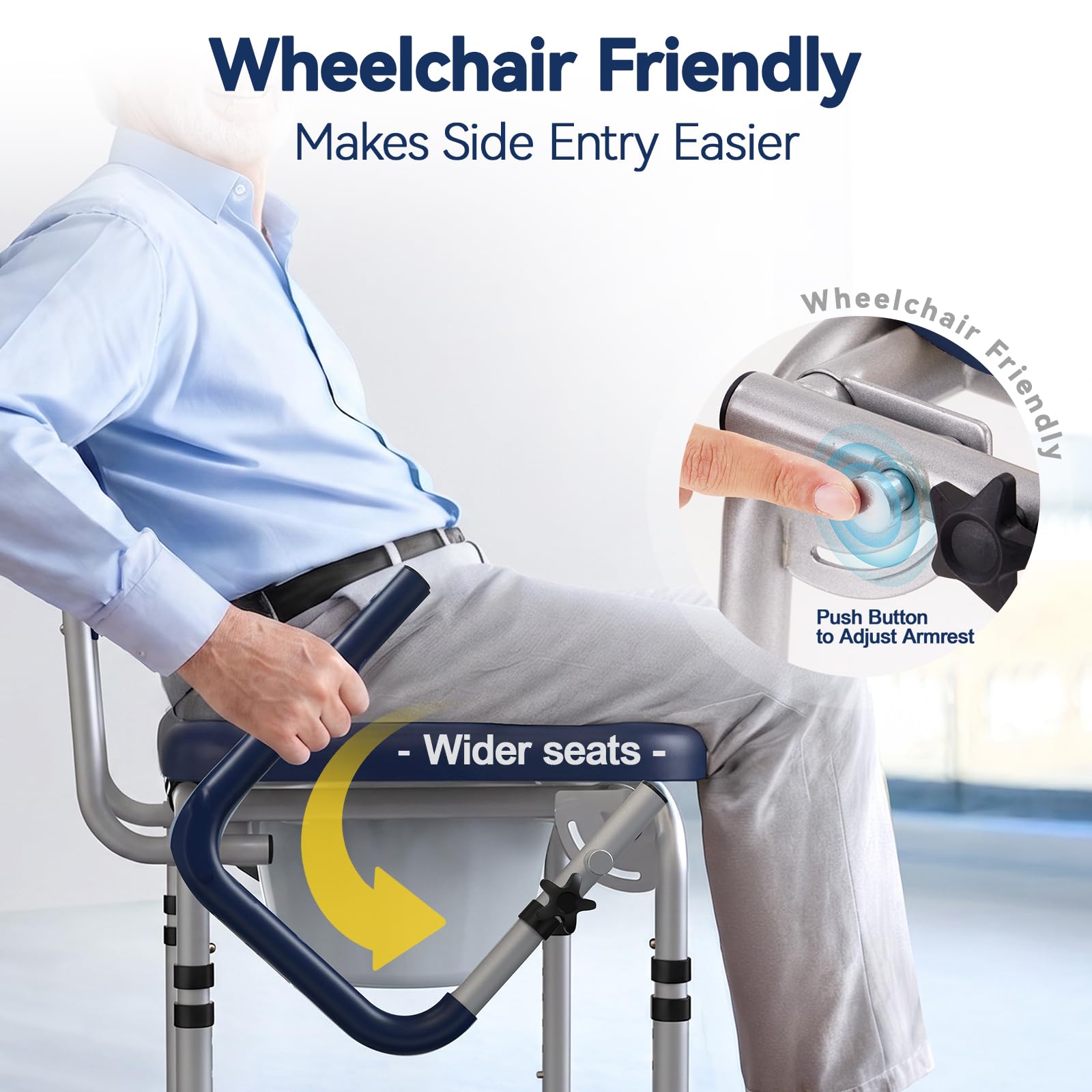 Portable Bedside Commode for Seniors - FREE SHIPPING -3