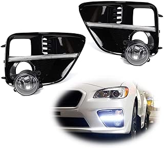 iJDMTOY LED Daytime Running Light & Halogen Fog Lamp Kit For 2015-2017 Subaru WRX/STi, Includes LED DRL Fog Bezels, Halogen Foglights & Switch Wiring Harness - coolthings.us