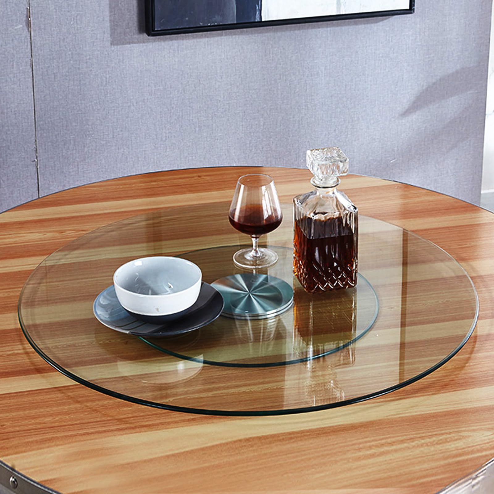 Tempered Glass Lazy Susan Turntable, Restaurant Service Board 100cm/39.3in