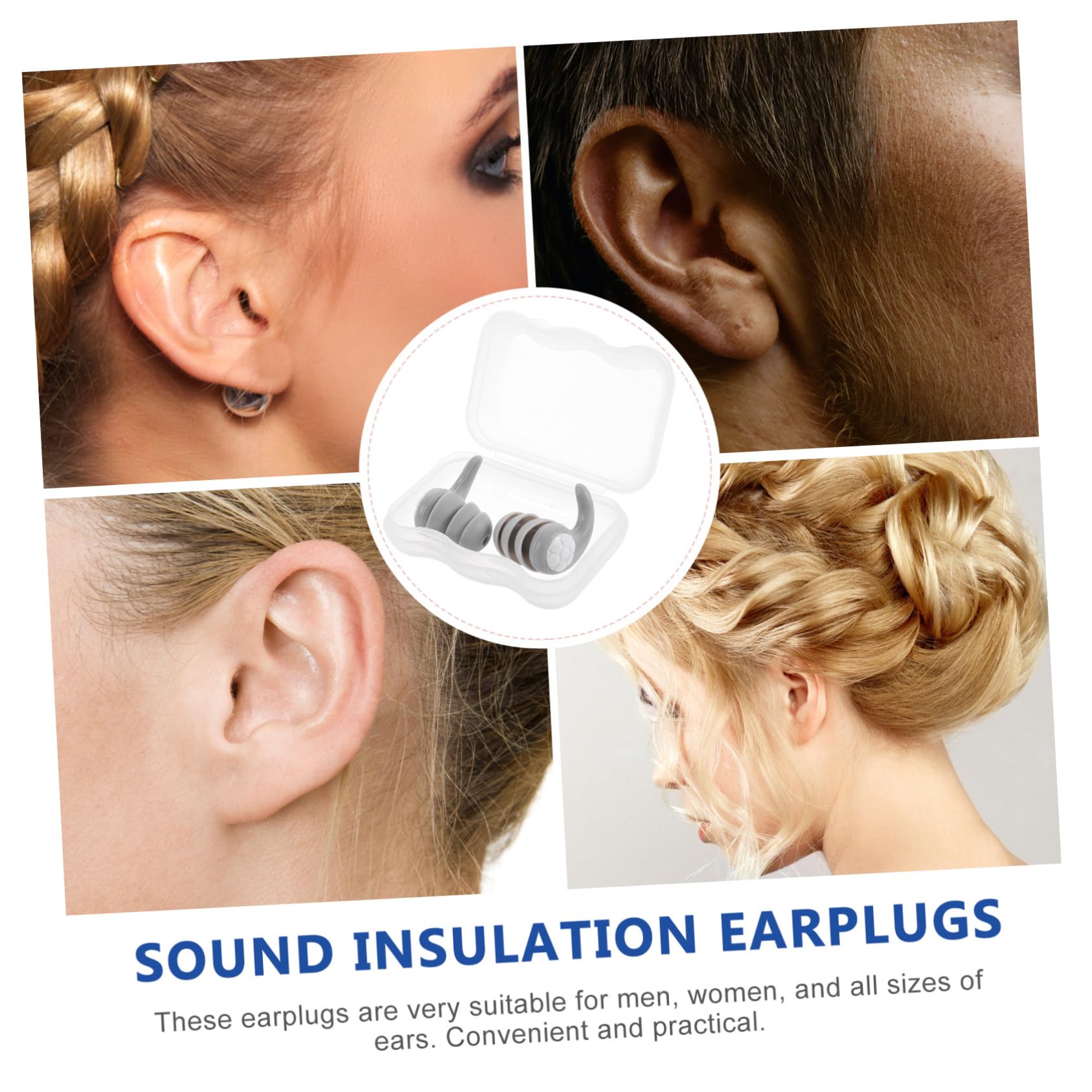 Gogogmee Waterproof Earplugs for Women Adults Silicone Swimming Earplugs Noise Reduction for Sleep Pool Shower Diving