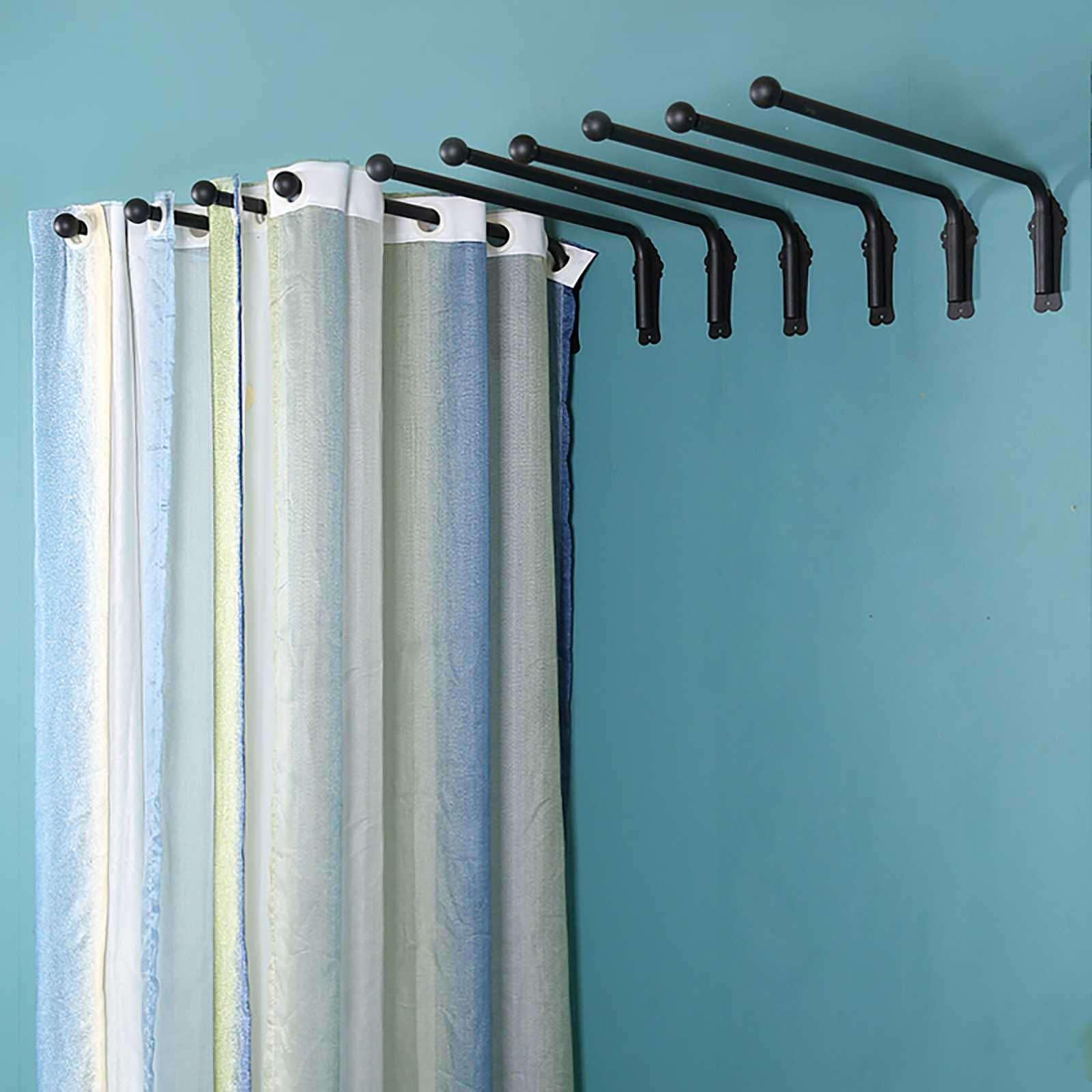 Tringles à Rideaux à Bras pivotant Robustes, présentoir à Rideaux, Tringle à Rideau pour Porte d'entrée, pour Panneaux latéraux, Bras de draperie de fenêtre, Rail de Rideau de Porte
