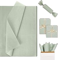 Vista 13 de Whaline 100 hojas de papel de seda verde salvia a granel, papel de regalo verde sauce, papel de regalo para manualidades, papel de seda verde