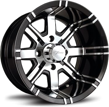 Fairway Alloys FA119 Aggressor Machined Black Golf Cart Wheel - 12x7