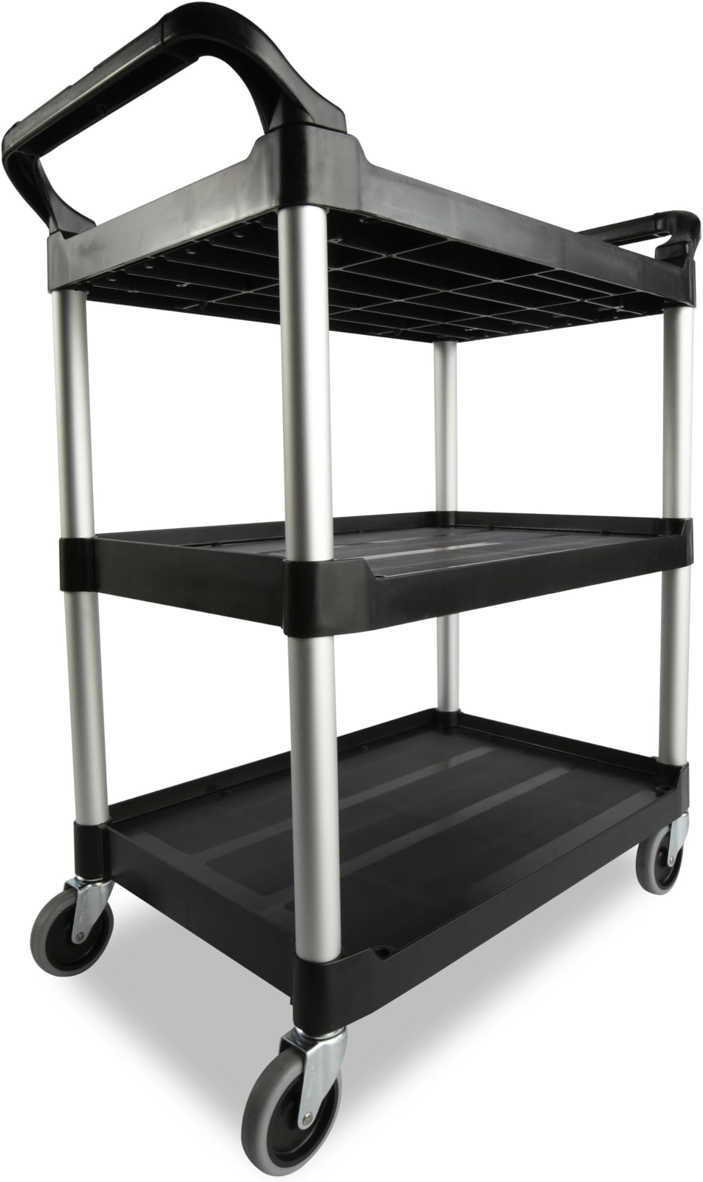 Rubbermaid Commercial Utility Cart 3 Shelve Service Cart - Black
