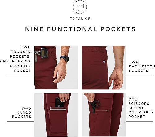 Miniatura 5 de FIGS Pantalones médicos cargo Cairo, ajuste clásico de pierna recta