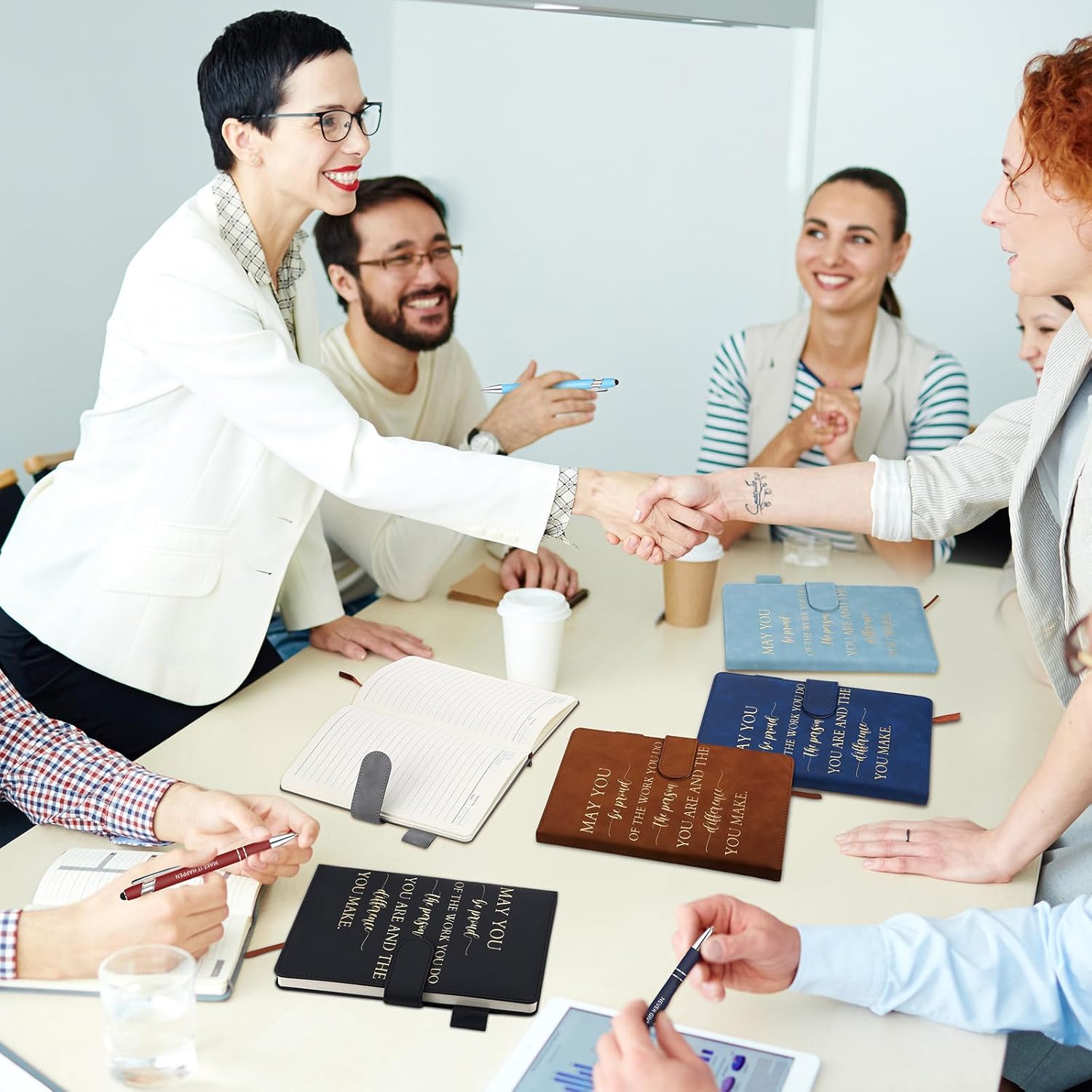 Booson 20 Pcs Employee Appreciation Gifts Bulk Thank You Leather Journals Inspirational Ballpoint Pens Motivational Notebooks for Team Nurses Volunteers Retirement Coworker Leaving Gifts (Classic) - Image 5