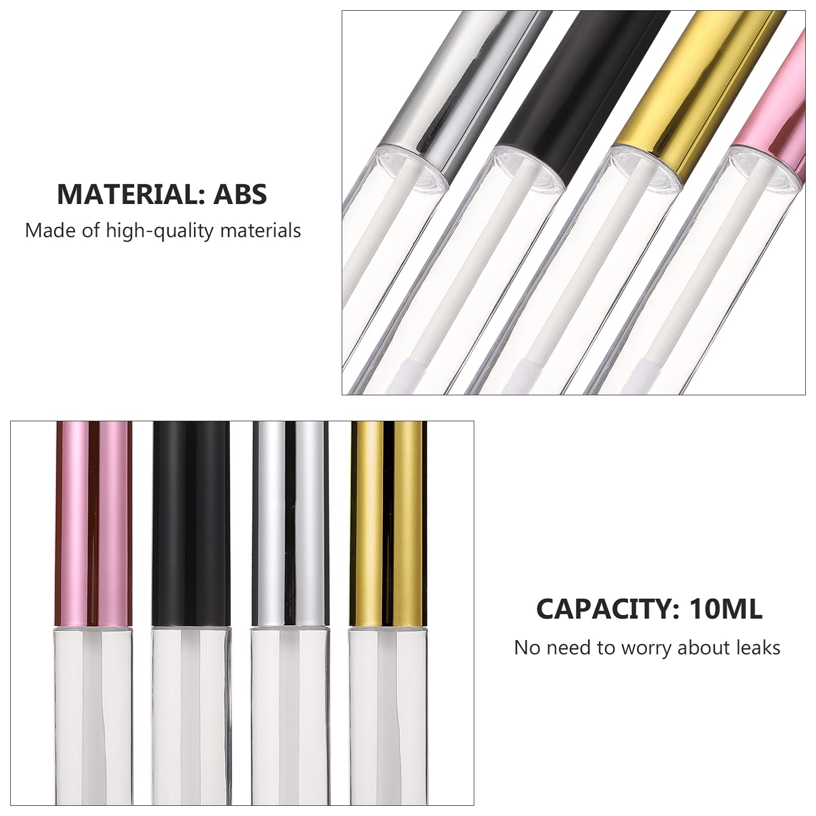 Tubetti Lucidalabbra 10ml Abs Riutilizzabili Ricaricabili 40 Pezzi | Chiusura Sicura, Formato da Viaggio, per Lip Balm e Ombretto, da Mettere in Borsa nel Beauty
