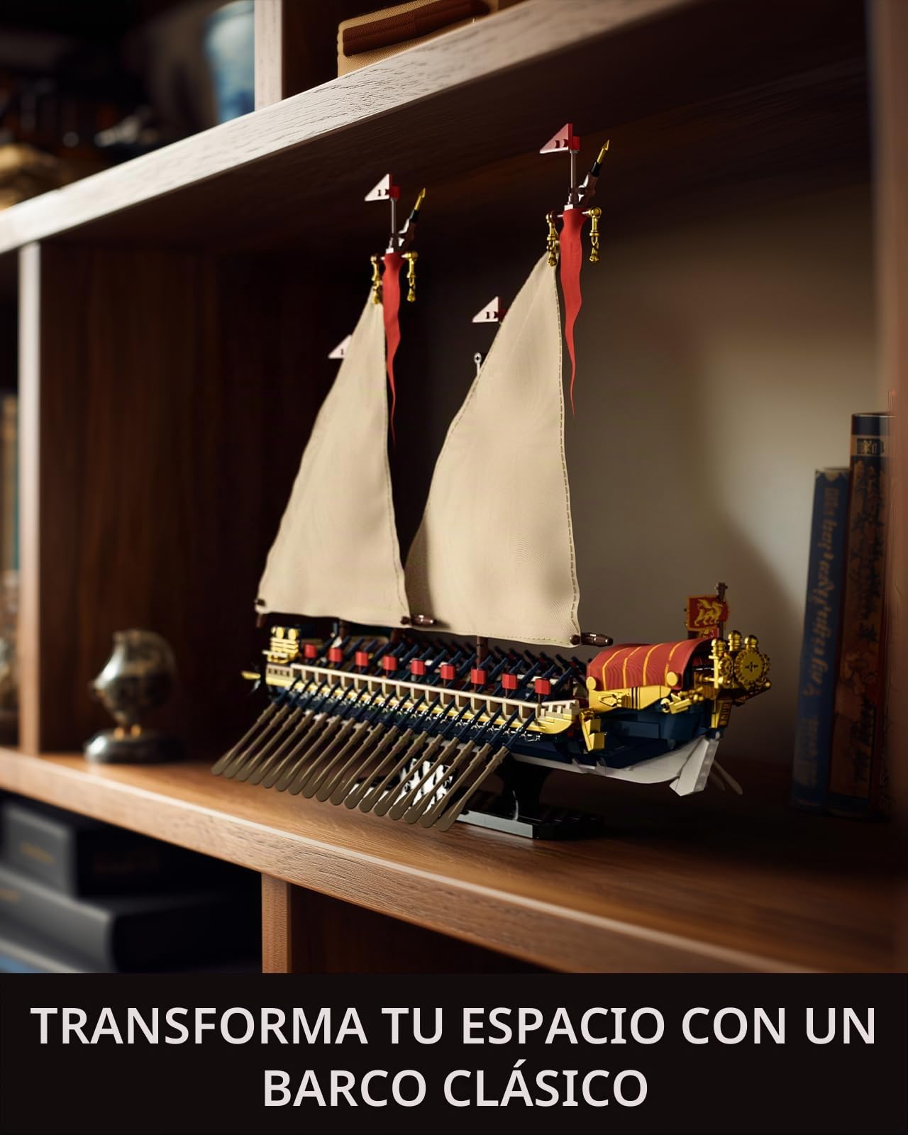 Nifeliz Kit de Construcción de Barco Velero Galera para Adultos, Modelo de Nave Insignia Estilo Galeaza para Exhibición y Colección, Regalo para Entusiastas de los Barcos (1.536 Piezas, NF10338)