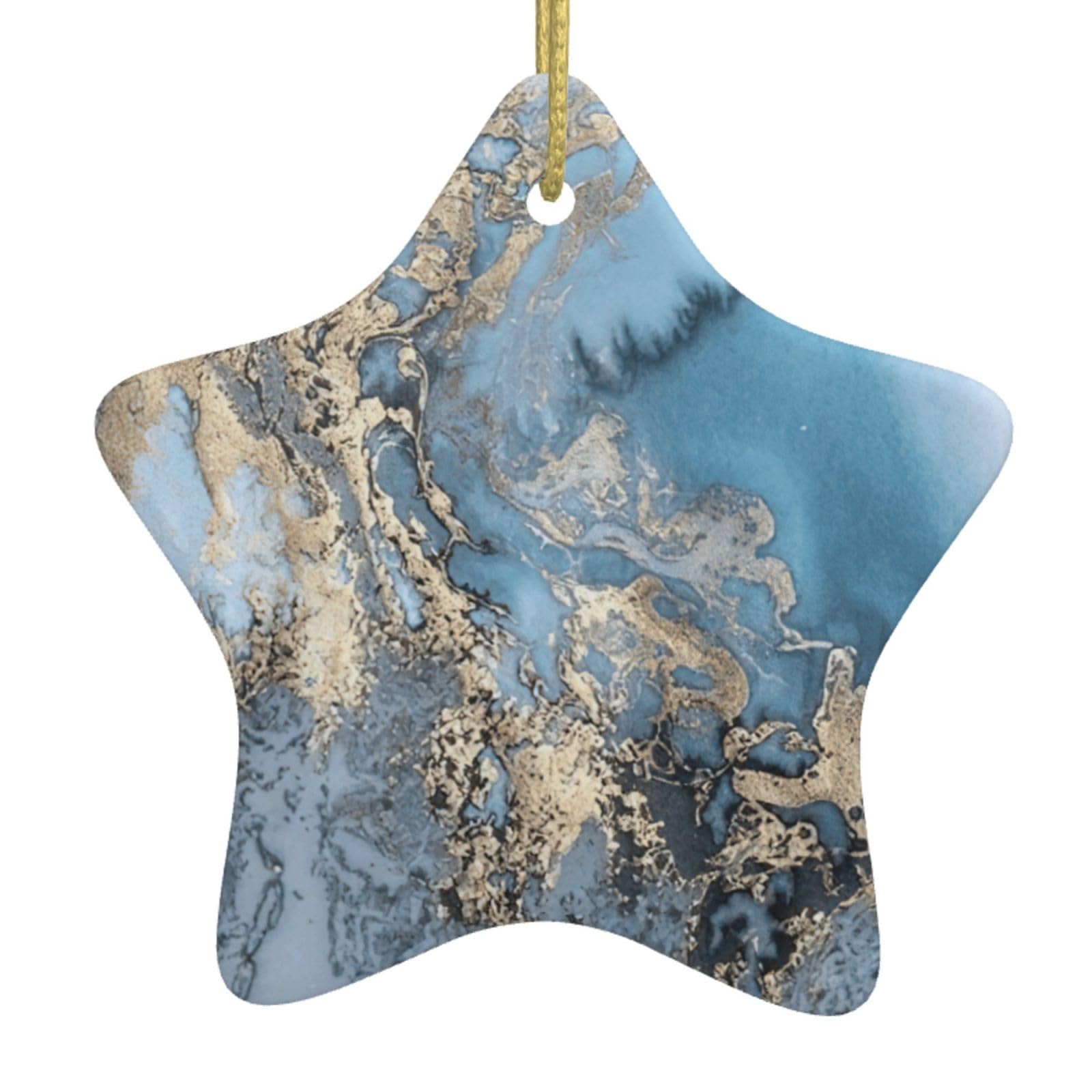 Marble. Print Christmas Ornaments, Ceramic Hanging Ornament, Round Shape Decorations