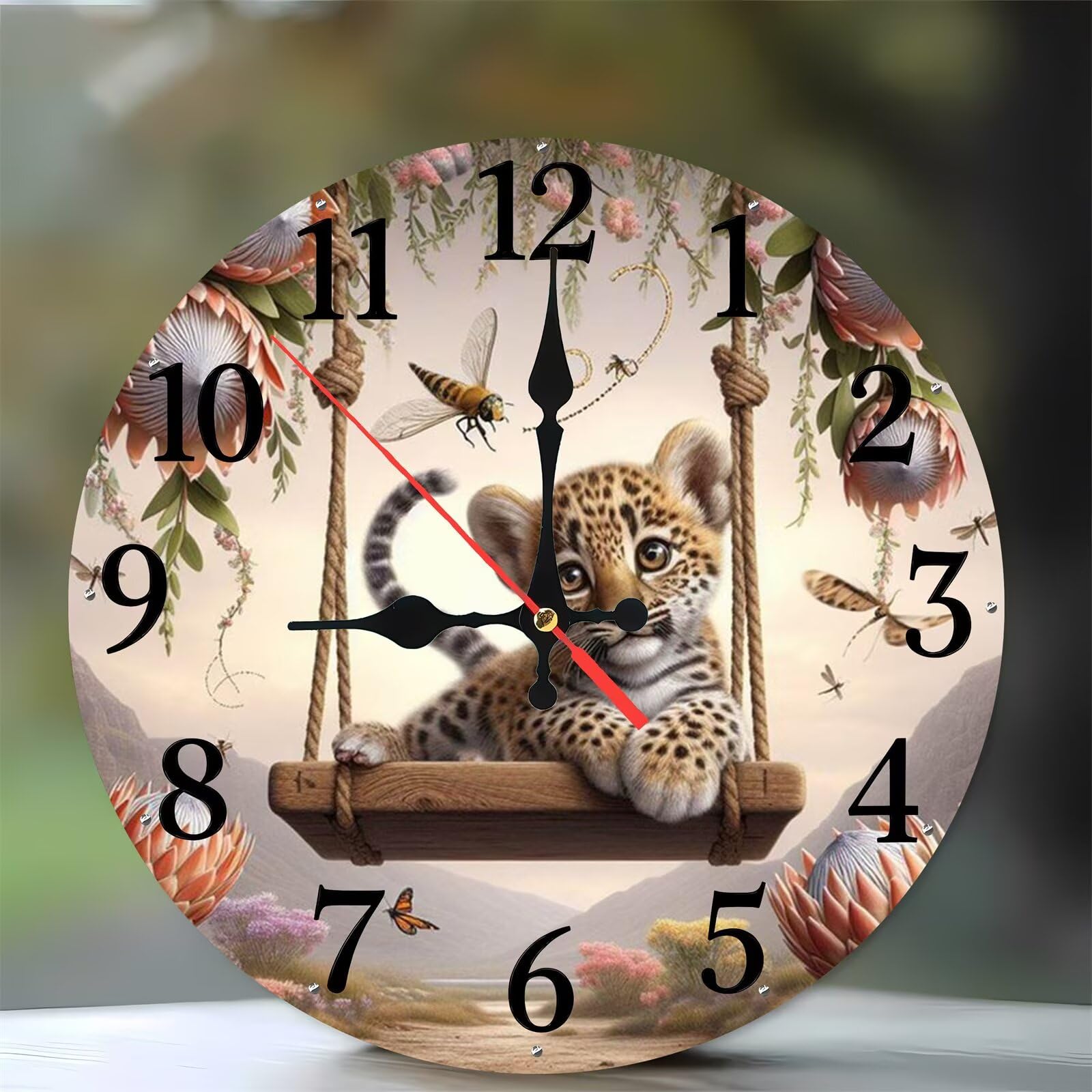 Horloge murale moderne bois silencieuse sans tic-tac 35 cm