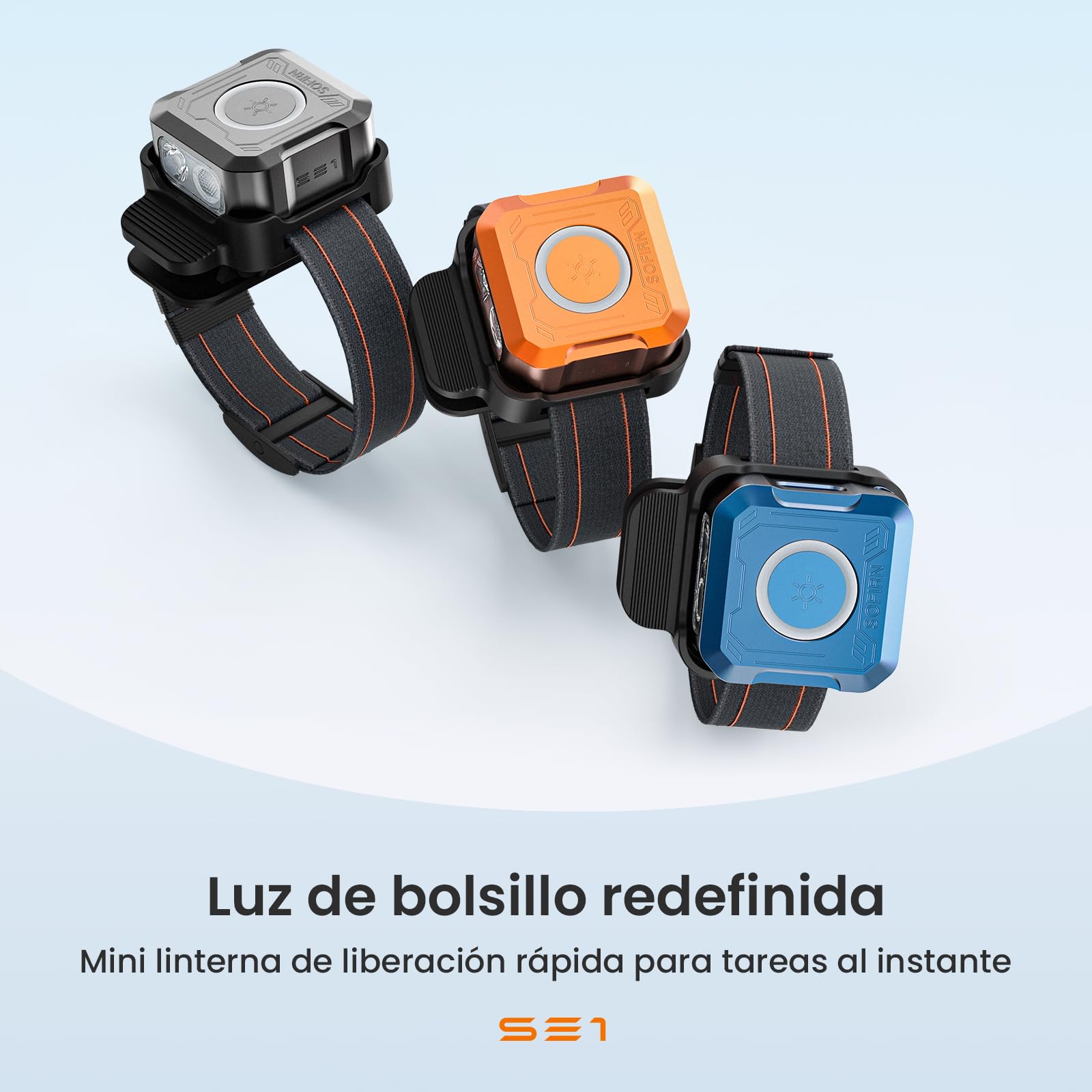 Sofirn SE1 Mini Linterna Llavero, Linterna EDC de 302 Lúmenes con Luz UV, Anillo RGB, Imán y USB-C, Recargable, Cuerpo Metálico CNC para Uso Diario, Emergencias, Camping y Exterior