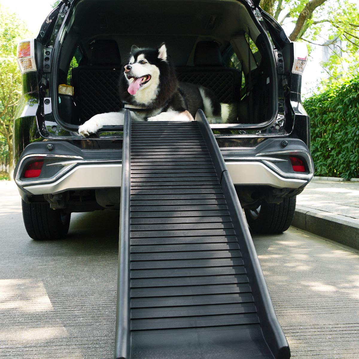 Sandinrayli Folding Pet Dog Ramp SUV and Car Ladder Stairs for Puppy