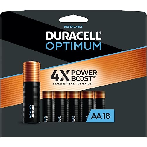 Duracell Optimum AA Batteries with Power Boost Ingredients, 18 Count Pack Double A Battery with Long-lasting Power, All-Purpose Alkaline AA Battery for Household and Office Devices