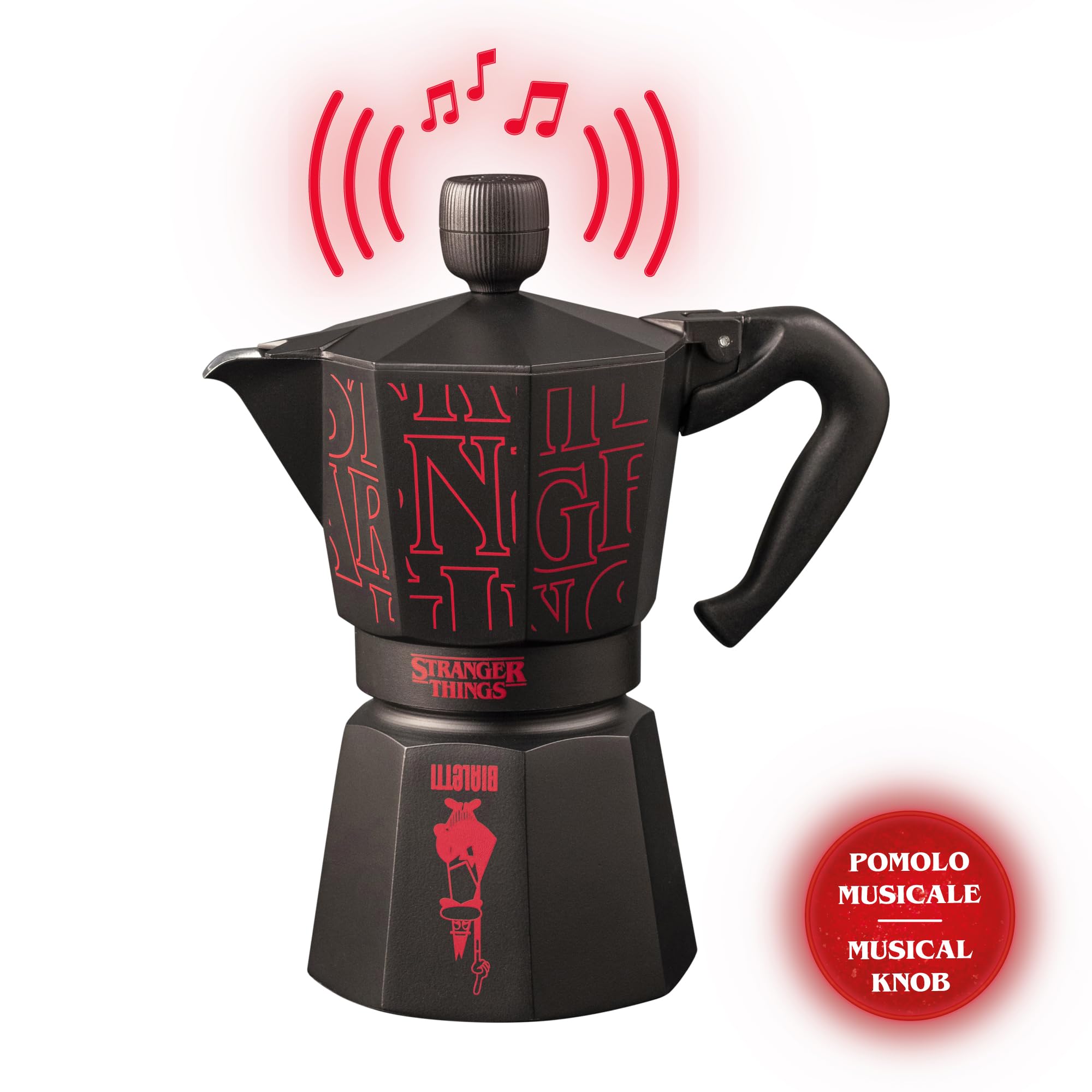 Bialetti Moka Express Stranger Things 6 Tassen USB-C Ladefunktion Schwarz